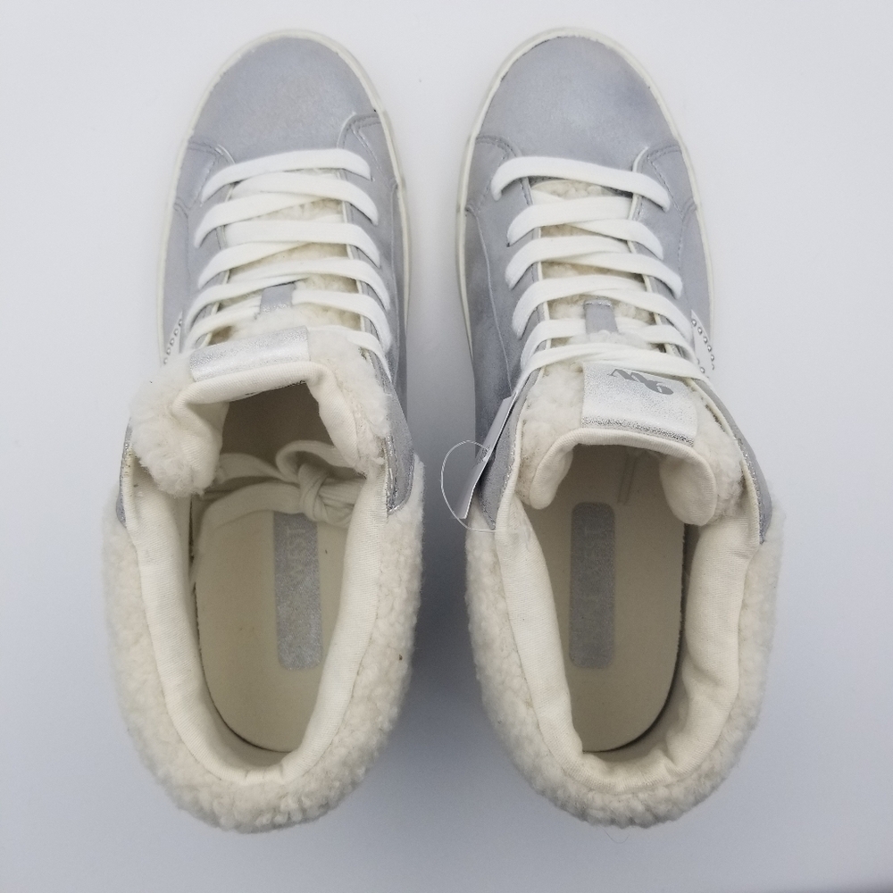 Nine West Stunnah3 High-Top Sneakers, Silver Multi, Faux Fur lined, Women's 11 - Picture 12 of 16